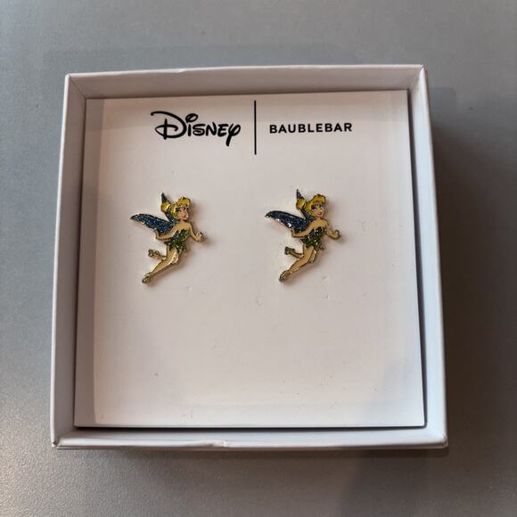 Disney Baublebar Tinkerbell Stud Earrings Peter Pan 1 Pair New in Gift Box NIB - Picture 2 of 6
